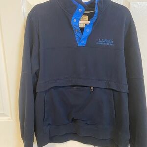 L.L. Bean Men's Dark Blue Snap-Up pullover